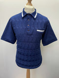 vintage  Urban Village Vintage  urban village  short sleeved  short sleeve  polo top  polo shirt  polo  pockets  pocket detail  patterned  pattern  MOD  midi  mens  Lightweight Knit  light knitwear  light knit  knitwear  knitted  knit  front pockets  electric blue  elasticated  diamond pattern  collared  collar  chest pockets  button front  button  blue  60s  1960s