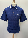 1960s Knitted Polo in Blue by Chardonnay - Size L