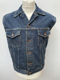 Wrangler  waistcoat  vintage  vest  Urban Village Vintage  urban village  sleevless  outlaw  mens  Denim jacket  denim  cut off  clothing  blue  Biker Jacket  Biker