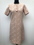 1960s Short Sleeve Patterned Dress - Size 10