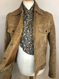 vintage  Urban Village Vintage  urban village  Suede Jacket  Suede  pockets  pocket detail  mens  M  Jacket  dagger collar  collared  brown  70s  1970s