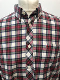 Fred Perry Check Shirt Red and White Size XL MOD Mens Clothing Button Down Collar Urban Village Vintage