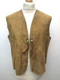 waistcoat  vintage  Urban Village Vintage  urban village  Suede Jacket  Suede  sleevless  short  mens  L  Jacket  festival  brown  beading