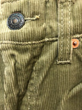 white tab  W26  vintage  Urban Village Vintage  urban village  petite  mens  logo  levis strauss  levis  levi strauss  levi  L34  khaki  green  flares  corduroy  cords  corded  cord