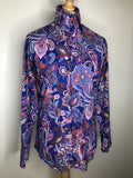 vintage  Urban Village Vintage  urban village  top  Shirt  retro  purple  Printed T-Shirt  printed shirt  printed  print  Paisley Print  paisley inspired  paisley  multi  Mens Shirts  mens  M  long sleeves  Long sleeved top  long sleeve  L  dagger collar  dagger  Curtis Hurst  button down  button  blue  70s  1970s