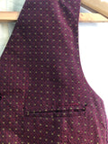 1960s Patterned Waistcoat in Burgundy - Size S