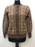 1960s Patterned Knitted Cardigan - Size 10-12