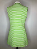 10  womens  white  vintage  tennis dress  stripes  retro  MOD  mini dress  Lacoste  green  dress  collar dress  button front  60s  1960s