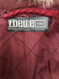 womens  vintage  Urban Village Vintage  suede  sheepskin  red  Loewe  Jacket  fur collar  fox fur  coat  70s  70  1970s  12