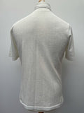 white  vintage  Urban Village Vintage  urban village  short sleeved  short sleeve  pockets  off white  mens  M  knitwear  knitted  knit  harvanson  four button  disco  dagger collar  collar  chest pockets  big collar  70s  1970s