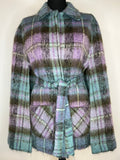 Vintage 1960s Mohair and Wool Check Short Cape - Size S
