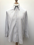 xl  white  vintage  Urban Village Vintage  urban village  tootal  stitch detailing  stitch detail  Shirt  patterned  Mens Shirts  mens  long sleeves  Long sleeved top  long sleeve  button  blue stripes  blue  bhs  70s
