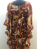 womens  vintage  Urban Village Vintage  urban village  underskirt  prairie  orange  maxi dress  long dress  gypsy  green  floral print  floral dress  festive  dress  brown  boho  angel sleeve  8  70s  1970s