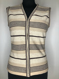 zip front  womens  waistcoat  vintage  Vest  tunic top  tunic  top  Tank Top  Stripes  light knitwear  Ladies Pride  knitwear  knitted  Kintwear  hippy  brown  boho  bohemian  70s  1970s  10