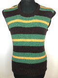 1970s Knitted Stripe Tank Top - Size  S