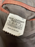 vintage  Urban Village Vintage  urban village  soft leather  safari style  safari  pockets  mens  long sleeve  Leather Jacket  Leather Coat  Leather  L  Jacket  collar  chest pockets  button down  brown leather  brown  70s  1970s