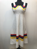 1970s Chevron Stripe Summer Dress by Addos Original - Size 10