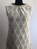 womens  vintage  Urban Village Vintage  urban village  knit dress  gold  dress  cream  beading detail  beading  70s  70  1970s  12
