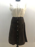 womens  vintage  Urban Village Vintage  urban village  Suede  Skirts  skirt  sand  retro  press stud fastening  MOD  Mini Skirt  knee length  brown  autumnal  autumn  A-Line  8  70s  70  1970s