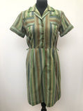 Windsor Original  zip  womens  vintage  Urban Village Vintage  urban village  midi dress  midi  Green  fringing  dress  collared dress  50s  50  1950s  12