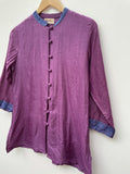 vintage  Urban Village Vintage  urban village  trim detail  silk  S  retro  purple  psychedelic  psych  mens  long sleeve  lightweight  Indian  hook and eye  hippy  hippie  high neck  fabrindia  60s  1960s