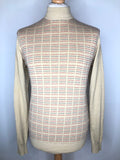 vintage  Urban Village Vintage  urban village  turtle neck  S  Patterned style  MOD  mens  long sleeve  knitwear  knitted  knit  jumper  brown  beige  Art Gallery  60s style  60s  60  1960s  1960