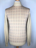 1960s Style Turtle Neck Patterned Jumper by Art Gallery - Size S