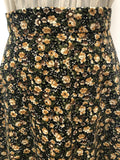 yellow  womens  vintage  Urban Village Vintage  urban village  Skirts  skirt  multi  high waisted  floral  corduroy  black  70s  1970s  10