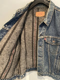 Vintage 90's 1990's Levis Blanket Lined Denim Trucker Jean Jacket Blue XL 46 Mens Clothing