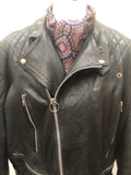 XL  vintage  Motorcycle  mens  Leather Jacket  Leather detailing  Leather  Jacket  fringing  Black Leather  Black  Biker Jacket  Biker Urban Village Vintage