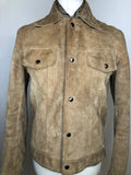 1970s Suede Denim Style Jacket in Camel - Size M