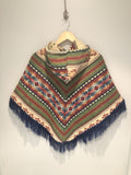 Womens South American Hooded Poncho Navajo 60s / 70s Style - Size Small - Urban Village Vintage