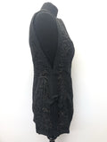 zip  womens top  womens  waist belt  vintage  vest  Urban Village Vintage  urban village  tunic  tops  top  metallic stitch  metallic  gold metallic  Frank Usher  disco  black  back zip  70s  1970s  10