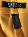 zip  yellow  womens  vintage  Urban Village Vintage  urban village  trousers  summer  smart shorts  shorts  short  Ralph Lauren  long length shorts  12