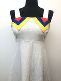 zip  womens  white  vintage  Urban Village Vintage  urban village  stripe detailing  chevron stripe  back zip  Addos Original  70s  1970s  10