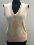 Fred Perry Harlequin 100% Cotton Tank Top - Size UK 12