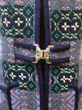 Wool Blend  wool  womens  Welsh Woollens  welsh wool  waistcoat  vintage  vest  Urban Village Vintage  urban village  tunic  tapestry  sleevless  retro  pure wool  blue  60s  1960s  14  100% Wool