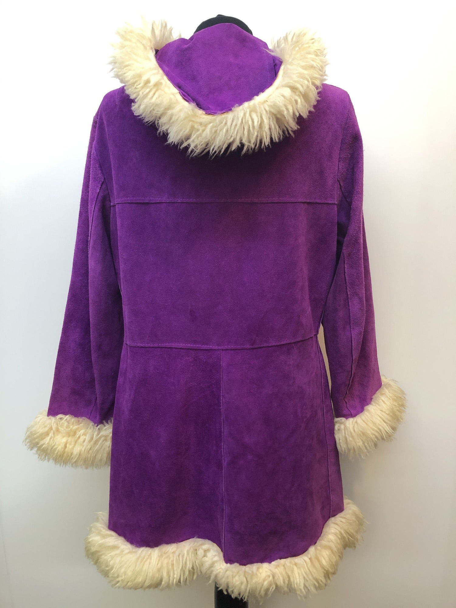 womens jacket  womens coat  womens  vintage  Urban Village Vintage  Sheepskin  purple  Jacket  hooded  hood  16 urban village vintage
