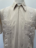 zip  vintage  Urban Village Vintage  urban village  urban  summer  retro  mens  M  guayabera  embroidered pattern  Embroidered  cuban  collar  big collar  70s  70  1970s