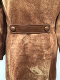 womens coat womens vintage Urban Village Vintage Suede Jacket Suede silk Neville Walters long sleeve long length coat lining jacket hide dress cow hide coat button down button brown 8 60s 1960s