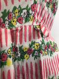 zip  womens  white  vintage  Urban Village Vintage  urban village  pink  midi dress  floral print  fitted waist  dress  blue  8  50s  50  1950s