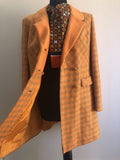 womens jacket  womens coat  womens  Winter Coat  vintage  Urban Village Vintage  urban village  orange  MOD  London Maid  Jacket  gingham print  double breasted  coat  button down  button  60s  1960s  12