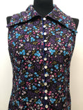 womens  vintage  Urban Village Vintage  urban village  purple  maxi dress  long length dress  floral dress  dress  button front  back zip  70s  1970s  12