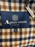 Mens Aquascutum Navy Wool Hooded Duffle Coat - Large