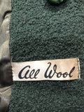 wool coat  wool  womens  vintage  Urban Village Vintage  urban village  striped  short  Jacket  Green  cropped  crop jacket  coney fur collar  Coney Fur  coney  collar  big collar  50s  1950s  12  100% Wool