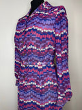 womens  vintage  sparkly  sparkle  retro  purple  modette  missoni  maxi dress  maxi  lurex  long sleeve  long dress  glittery  glitter  dress  dagger collar  collar  14  12-14  12