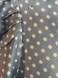 womens  white  vintage  silky  short sleeve  print dress  polka dot  maxi dress  keyhole neckline  high neck  flowy  dress  disco  blue  angel sleeve  8  70s  1970s