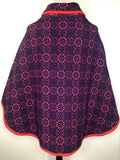 womens  welsh wool  welsh  vintage  Urban Village Vintage  tapestry  S  red  MOD  cape  blue  60s  1960s