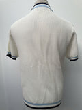 white  vintage  Urban Village Vintage  urban village  stripey  Stripes  striped  stripe  MOD  light knit  L  knitwear  knitted  knit  elasticated  crew neck  60s  1960s