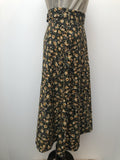 yellow  womens  vintage  Urban Village Vintage  urban village  Skirts  skirt  multi  high waisted  floral  corduroy  black  70s  1970s  10